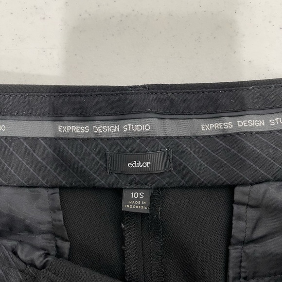 SOLD Express women Editor tailored dress pants. Size 10. Black color, flare legs - Picture 3 of 5